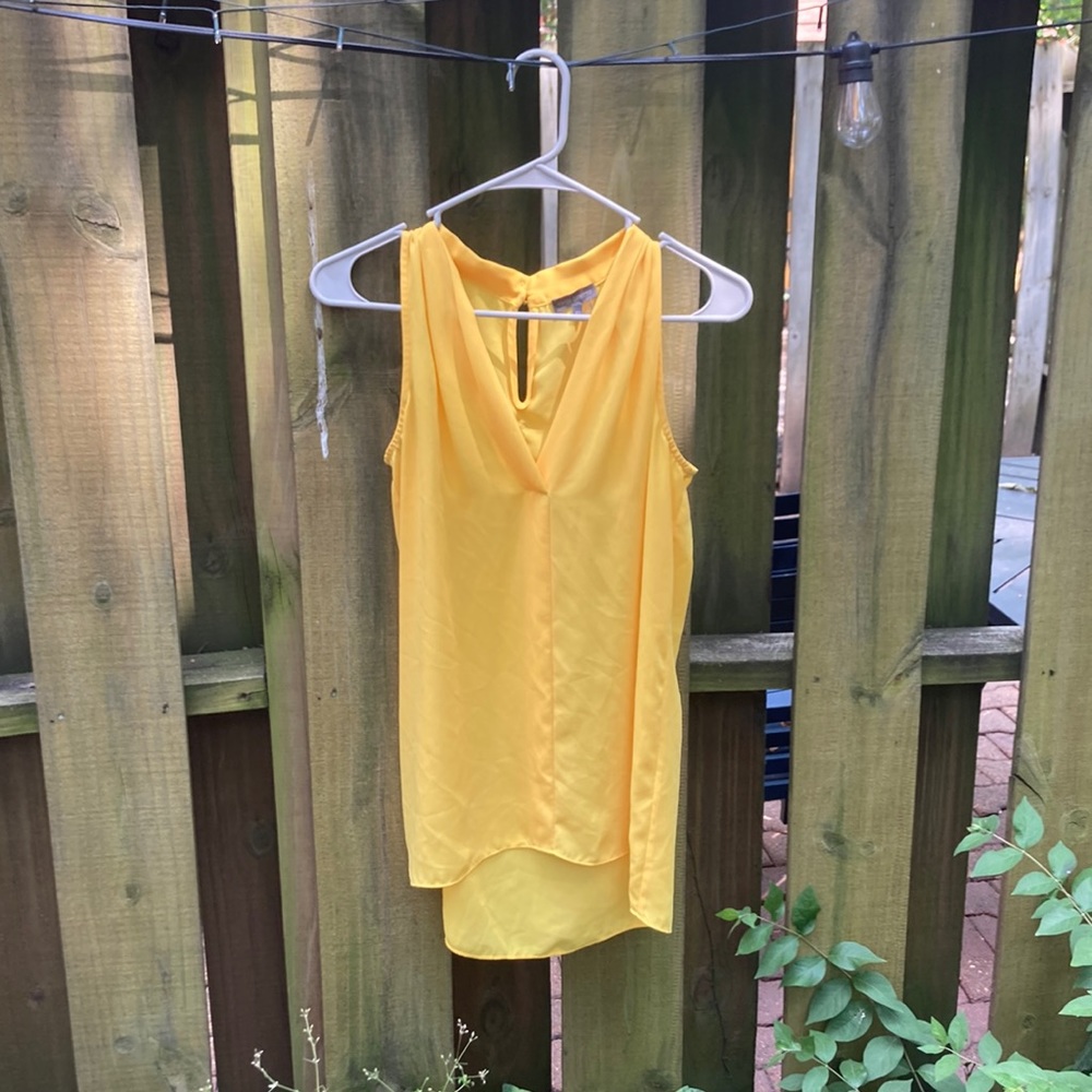 Vince Camuto yellow sleeveless blouse